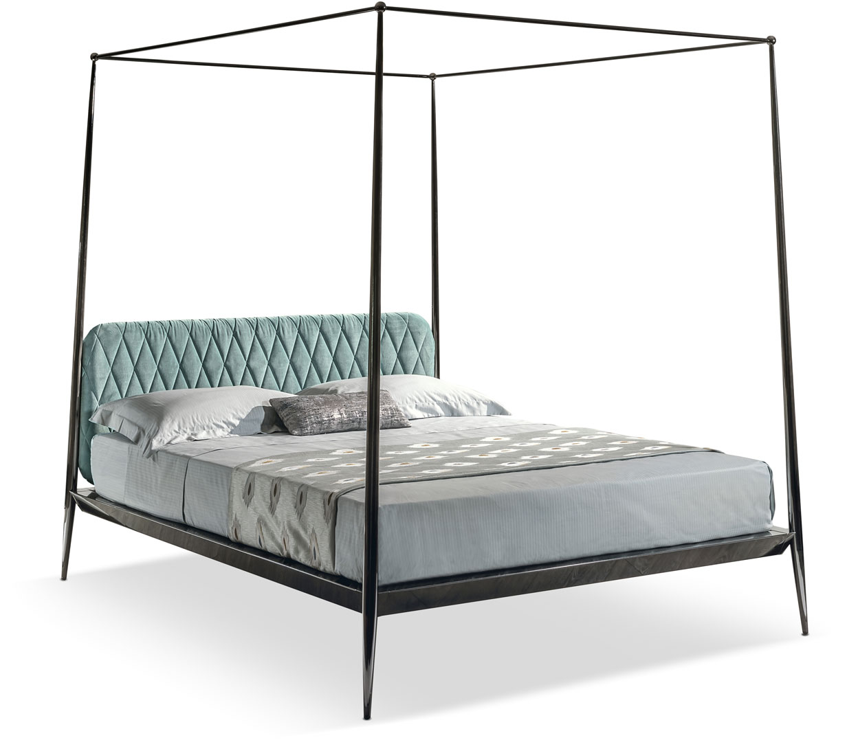 Urbino upholstered headboard canopy bed - Cantori