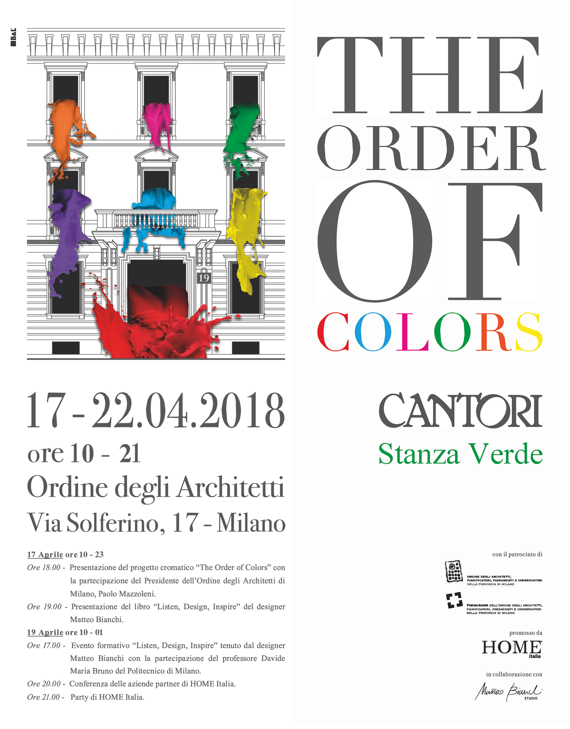 03/04/2018 Cantori at Fuori Salone event: The Order of Colors - Cantori
