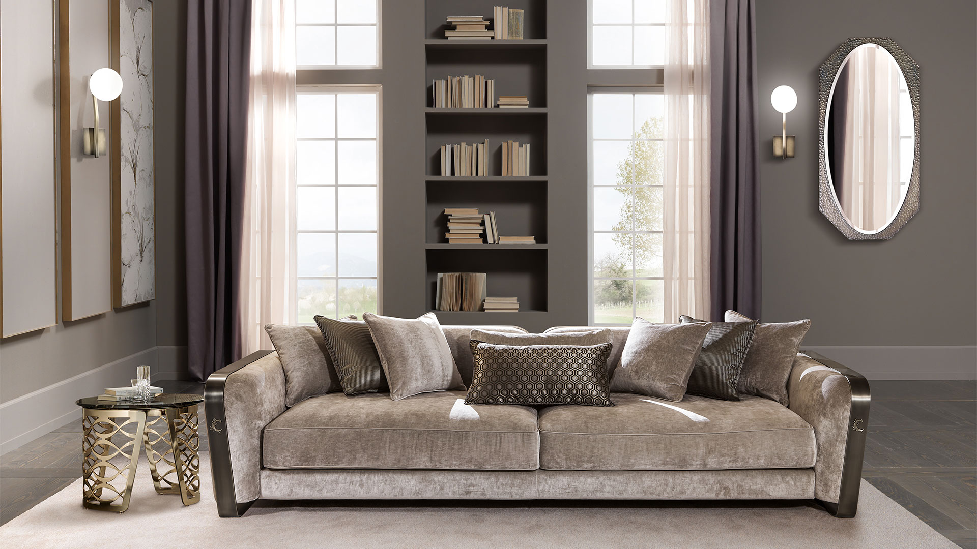 What to put on the wall behind sofa Cantori